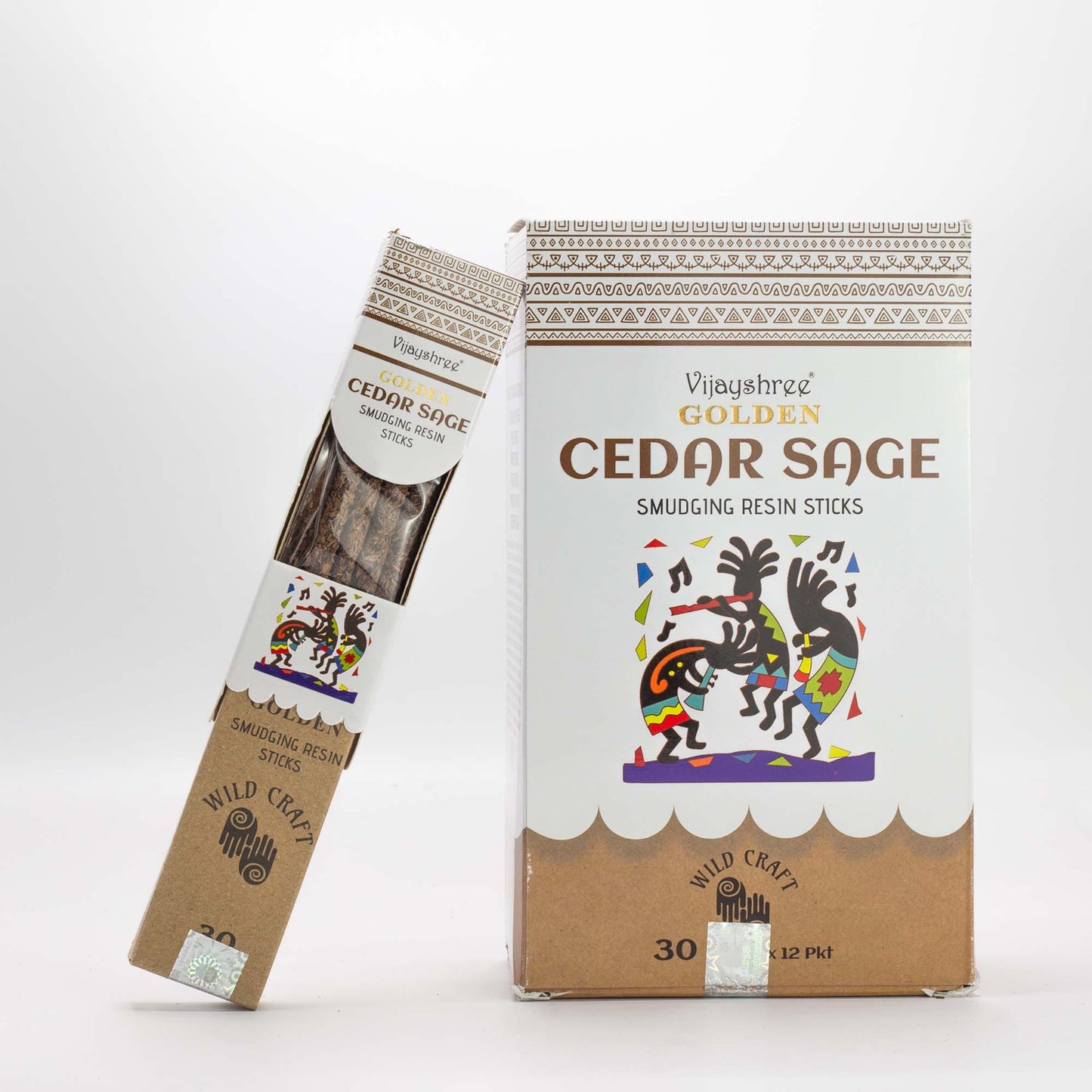 Incenso de Resina Dourado - Sálvia e Cedro