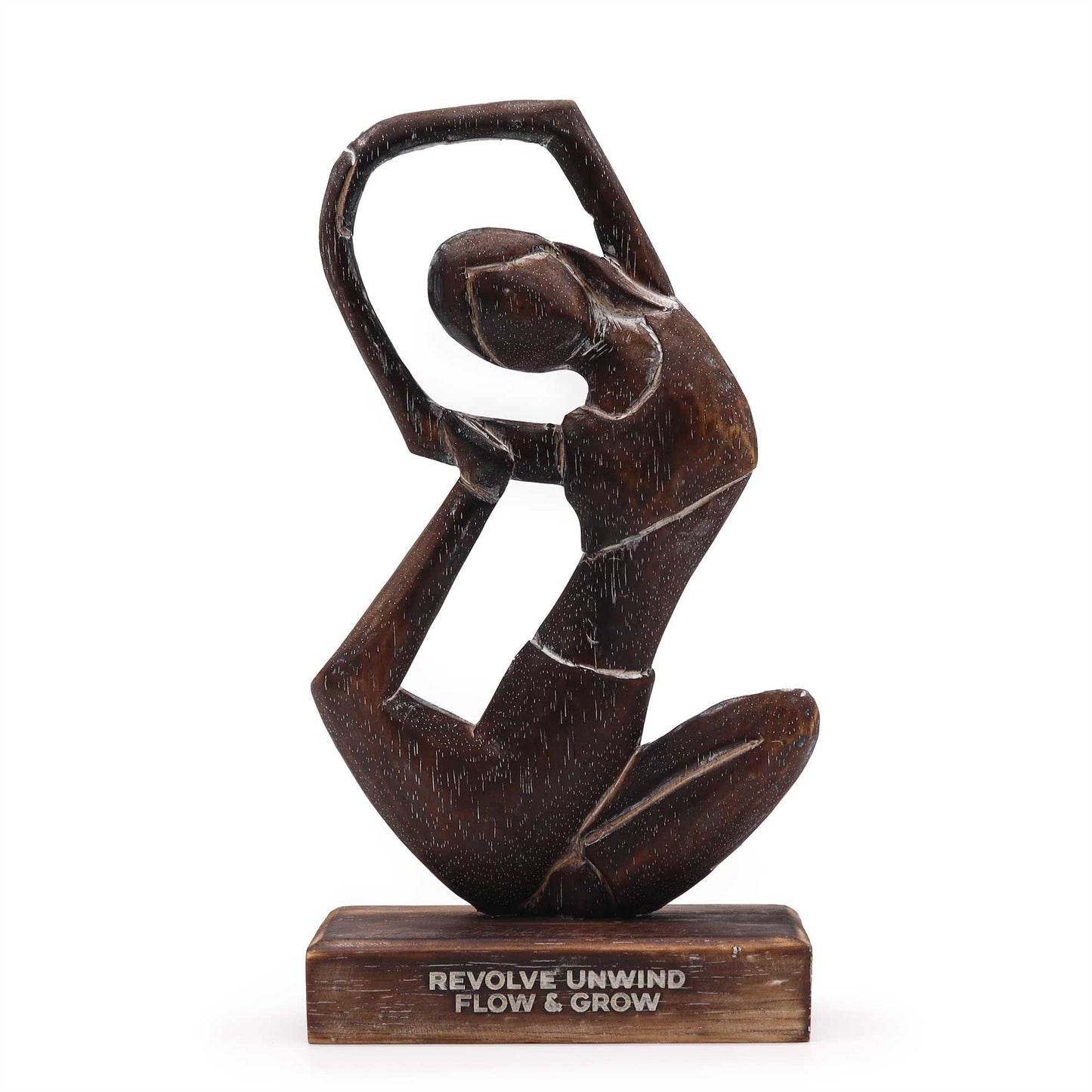 Figura de Yoga em Madeira - Desacelera e Flui
