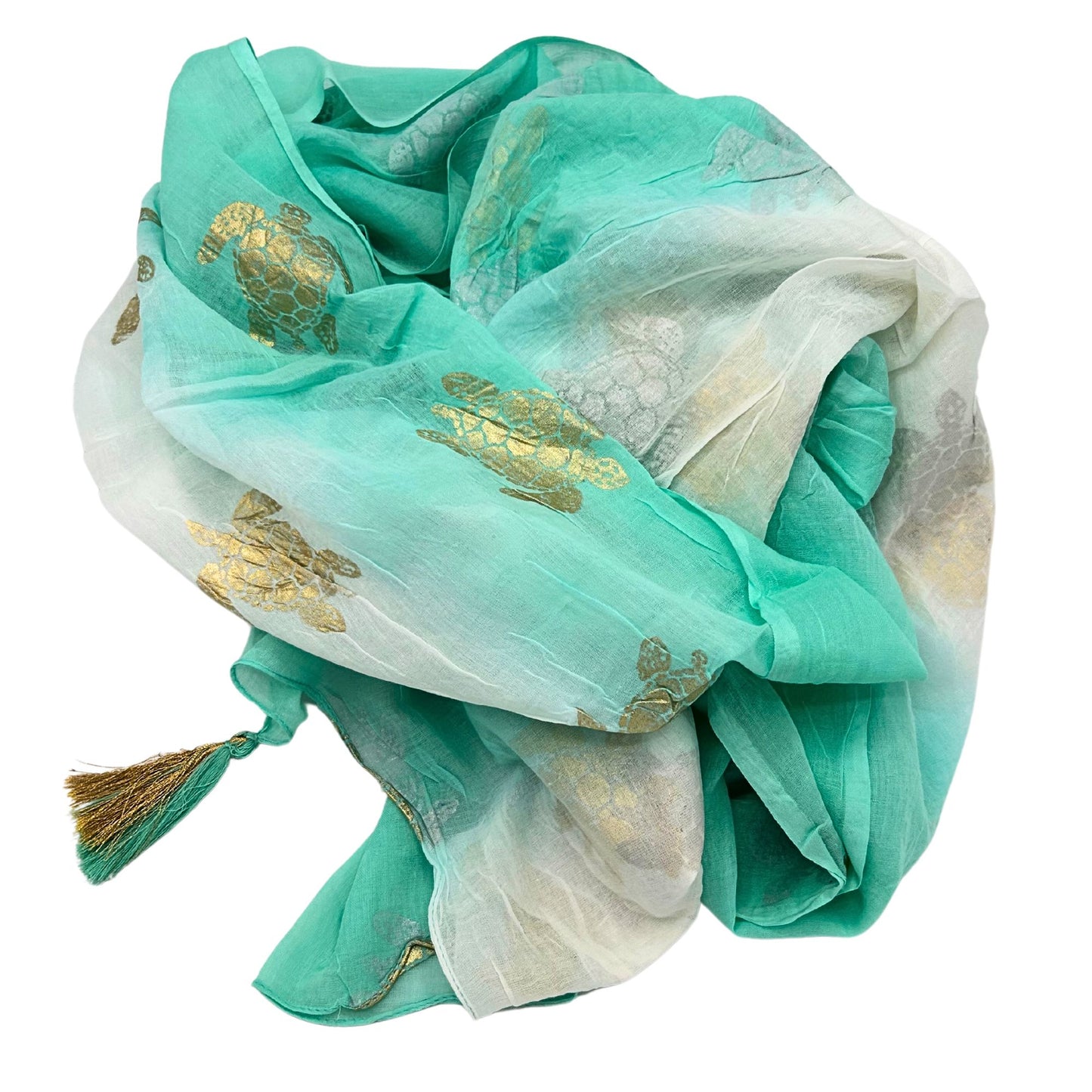 Pareo Nomad Sari Mediterrâneo - Tartaruga Branco, Turquesa e Dourado