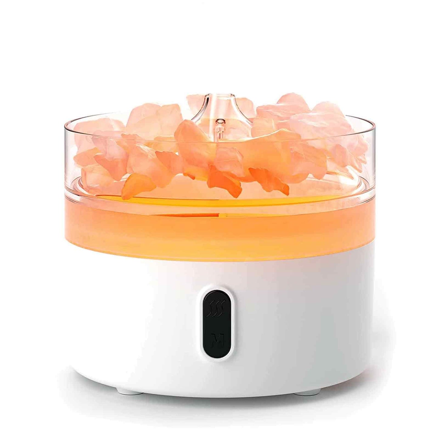 Difusor de Aroma de Sal do Himalaia - Luz Noturna - USB-C - Efeito Chama (Sal incluída)