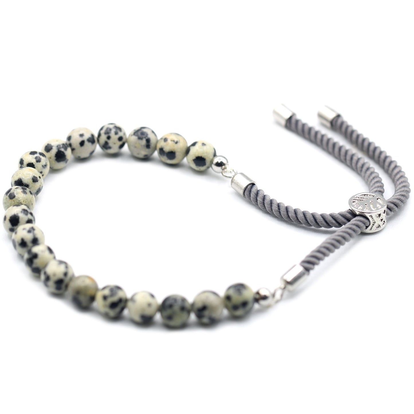 Pulseira de Jaspe Dálmata Ajustável