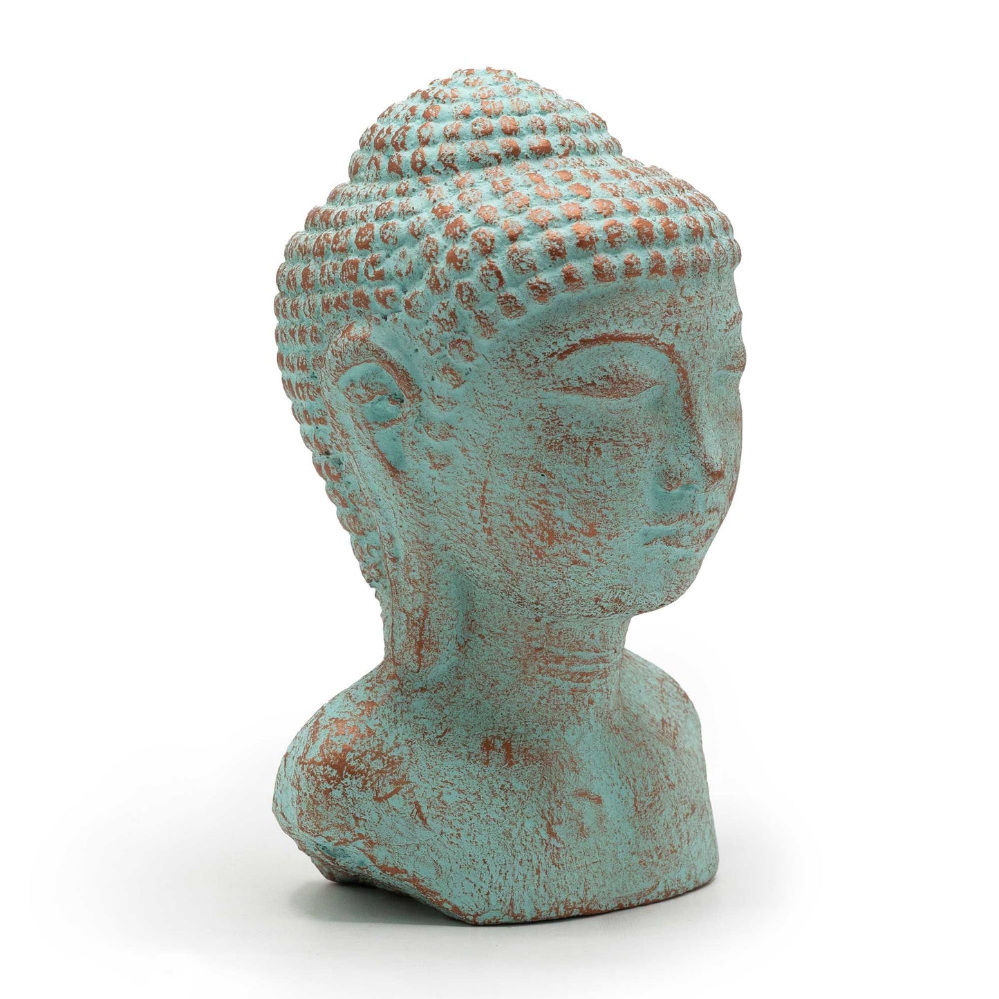 Cabeça de Buda Tranquilidade - Efeito Cobre Verde