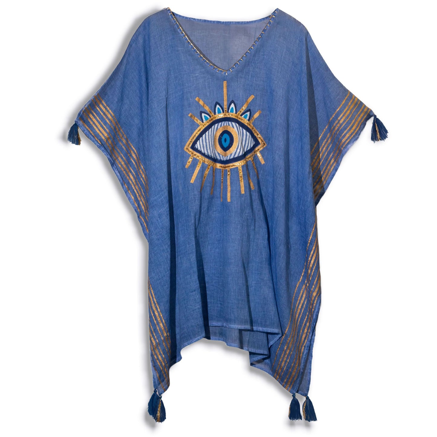 Kaftan Nomad Sari - Olho Turco Azul Intenso e Dourado