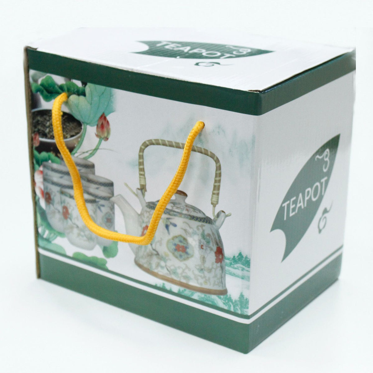 Conjunto de Bule Mosaico Verde com Seis Chávenas