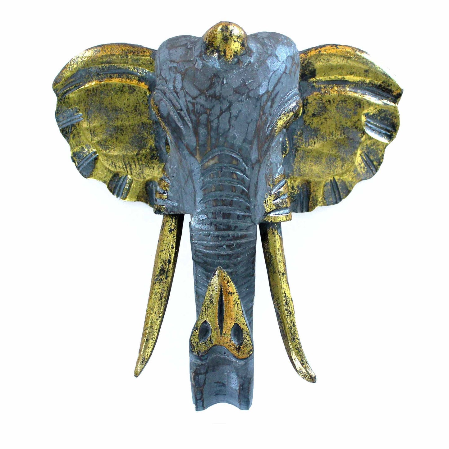 Cabeça Grande de Elefante - Dourado e Cinzento