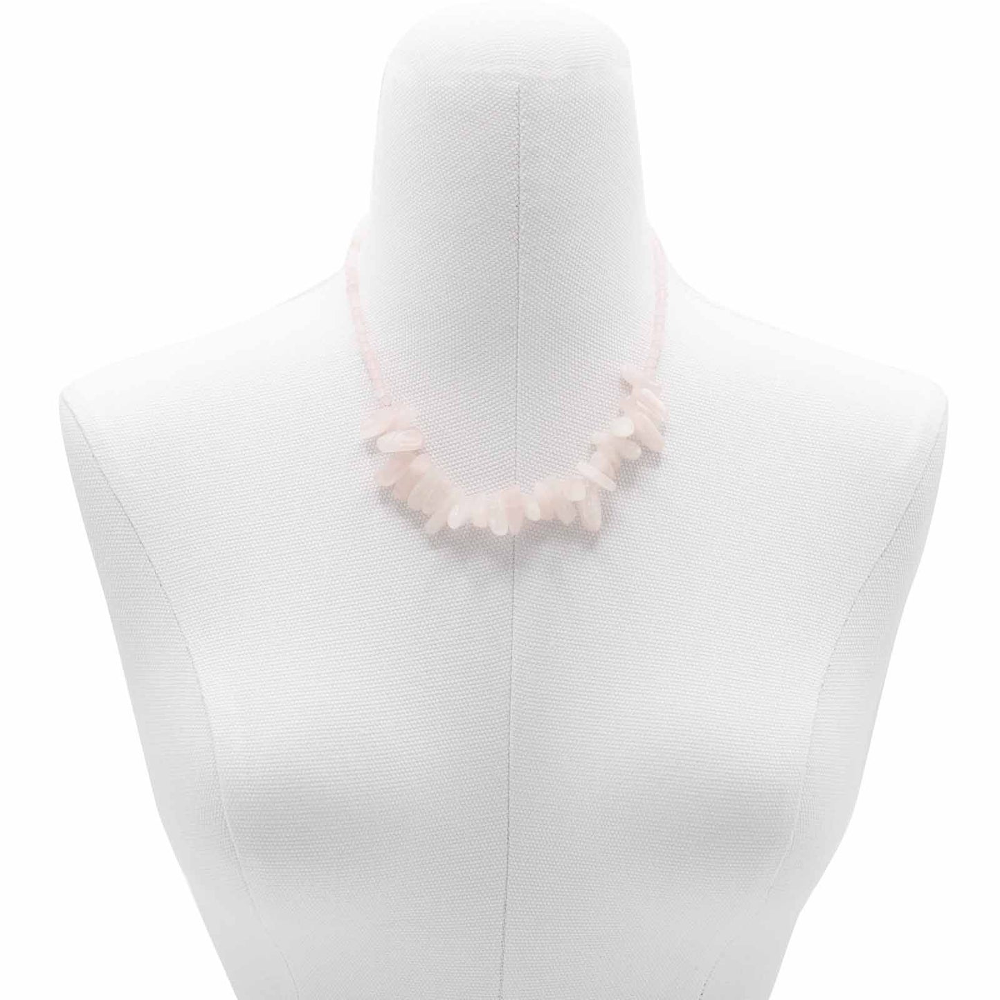 Colar Longstone de Quartzo Rosa