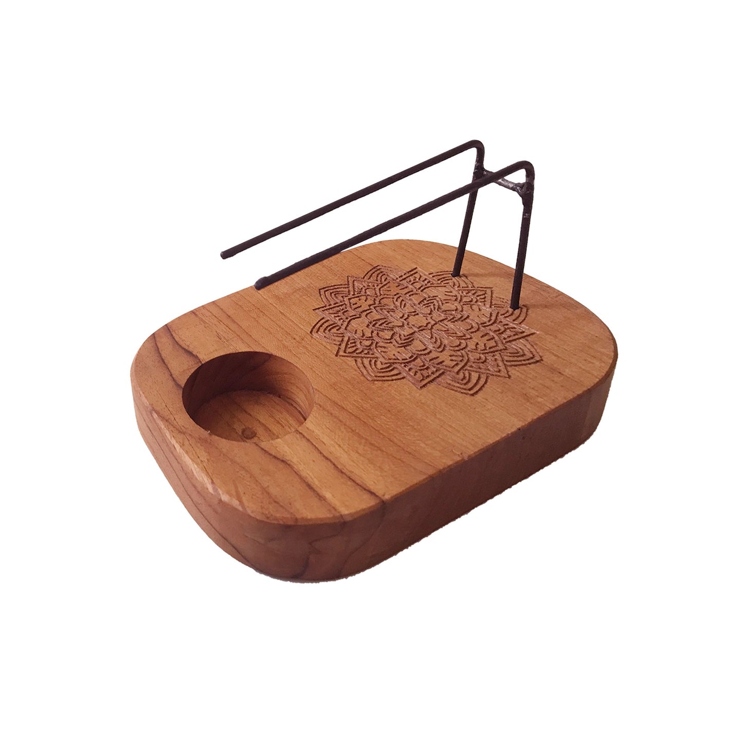 Queimador de Palo Santo em Madeira de Teca - Design Mandala