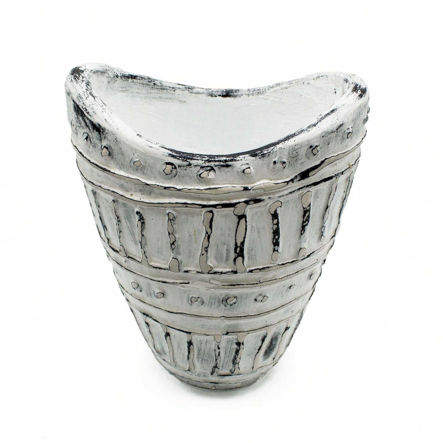 Jarra com Pescoço Largo em Cerâmica - Creme 22cm