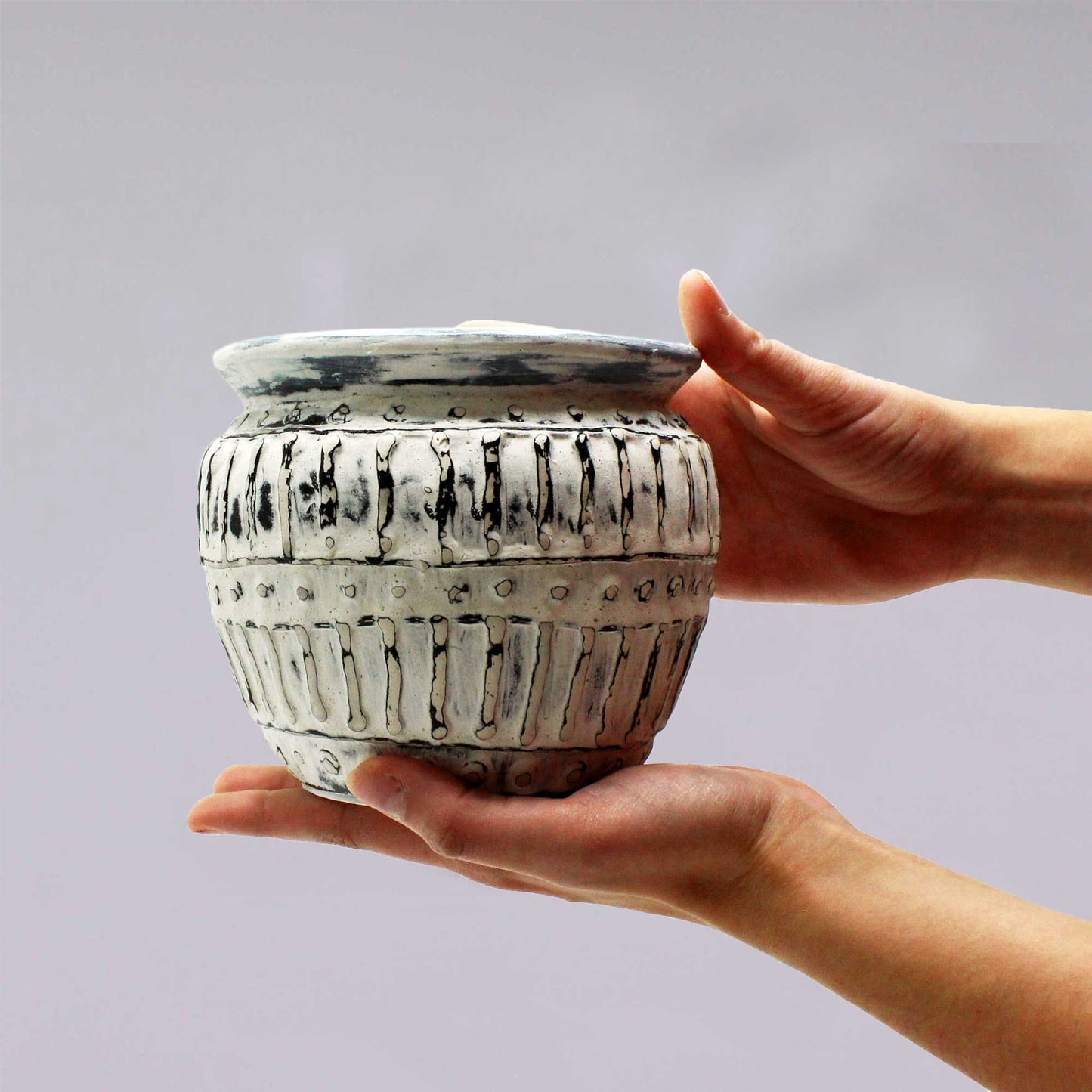 Vaso de Argila Grega - Creme 12cm