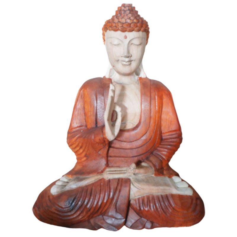 Estátua de Buda Esculpida à Mão - 60cm Transmissão de Ensinamento