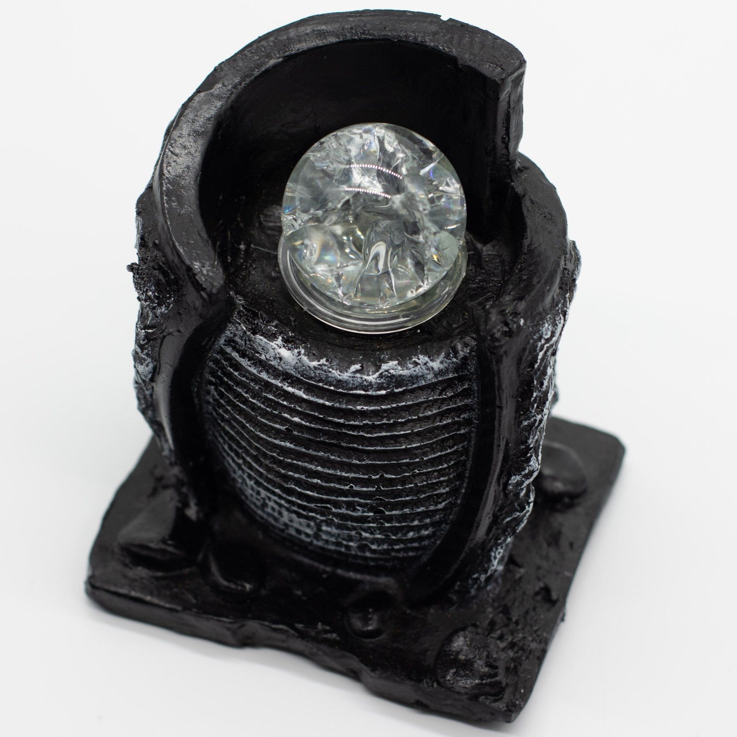 Fonte Decorativa de Água de Mesa - Recipiente e Bola de Cristal (15x13x20 cm)