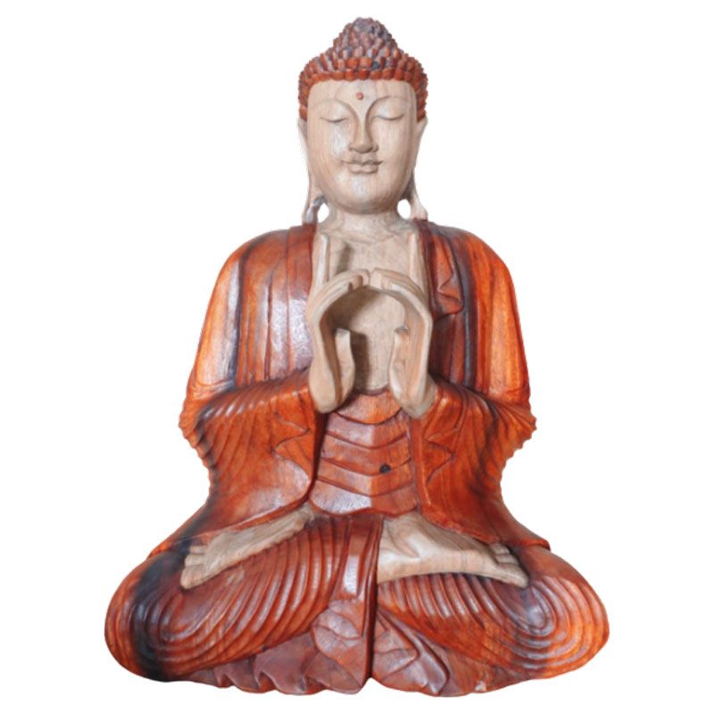 Estátua de Buda Esculpida à Mão - 60cm Duas Mãos