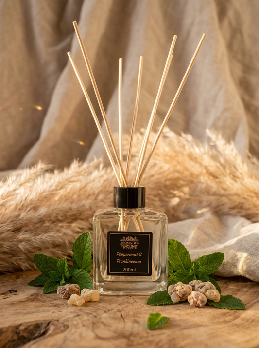 Difusor de Vareta com Óleos Essenciais - Menta e Frankincense