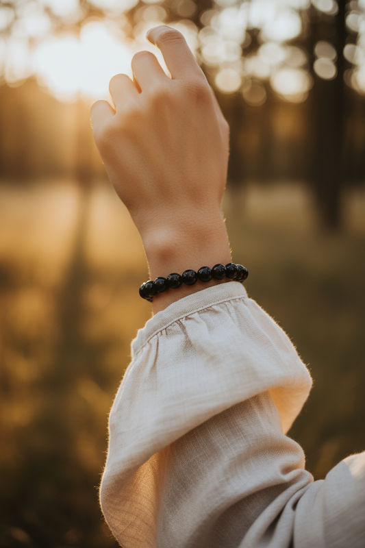 Pulseira Energética de Ágata Negra