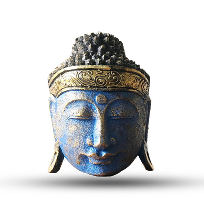 Cabeca de Buda - 25cm - Azul Brilhante