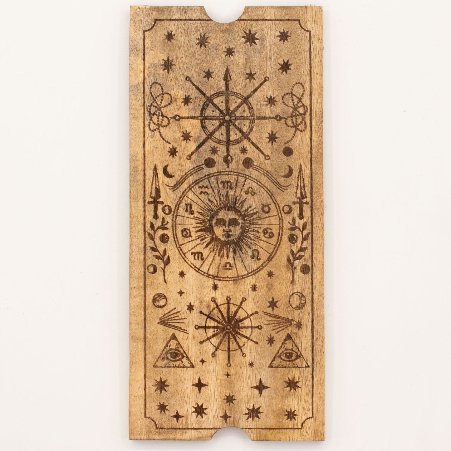 Caixa de Tarot Larga de Quatro Compartimentos com Suporte para Cartas