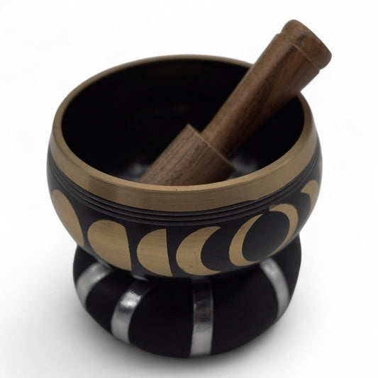 Taça Tibetana - Fase Lunar - Preto 10cm