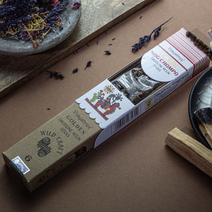 Incenso de Resina Dourado - Nag Champa 30g