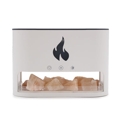 Difusor de Aroma Blaze - Câmara de Sal do Himalaia - USB-C - Efeito Chama (Sal incluída)