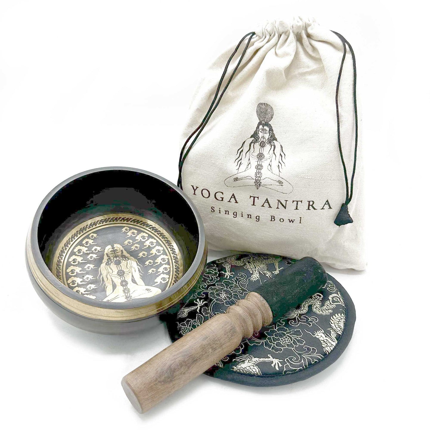 Set de Oferta Taça Tibetana Gravada à Mão - 14 cm - Yogi