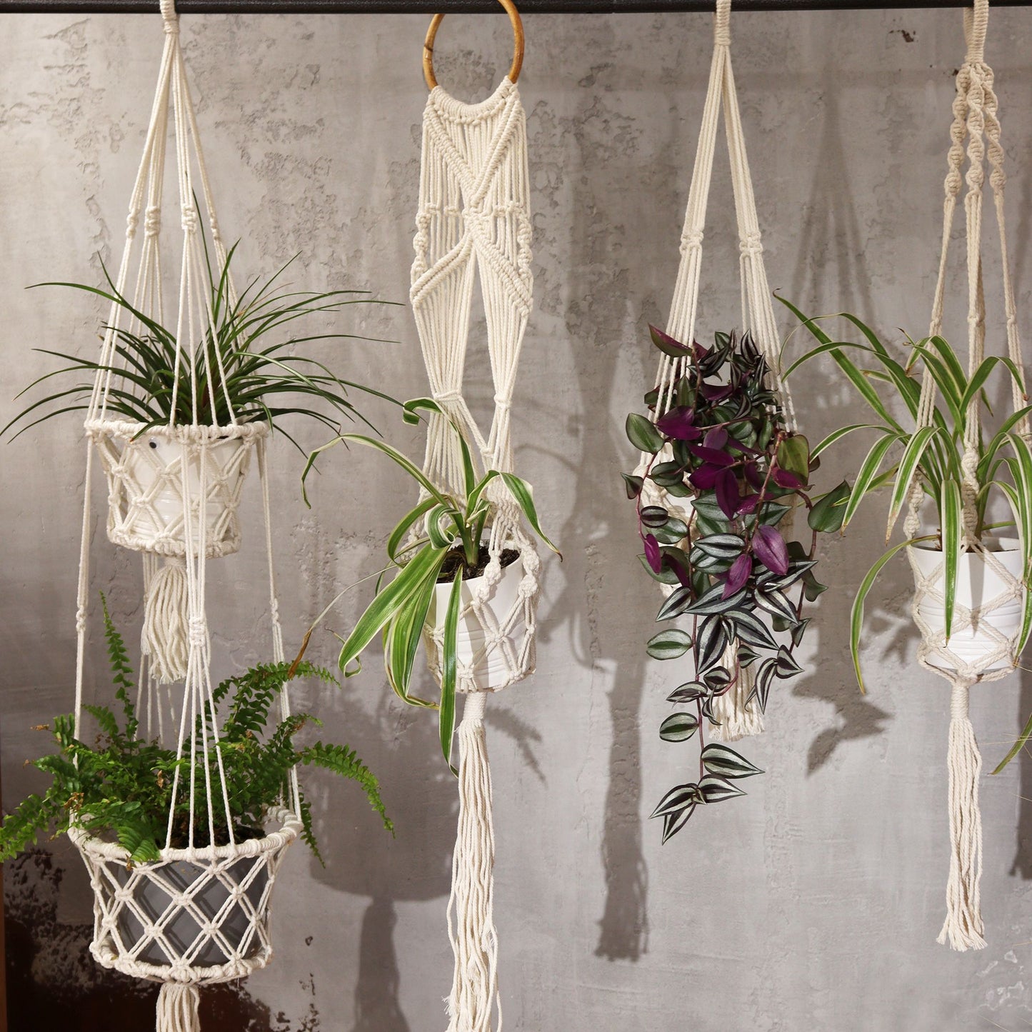 Suporte de Vaso em Macramé - Duplo