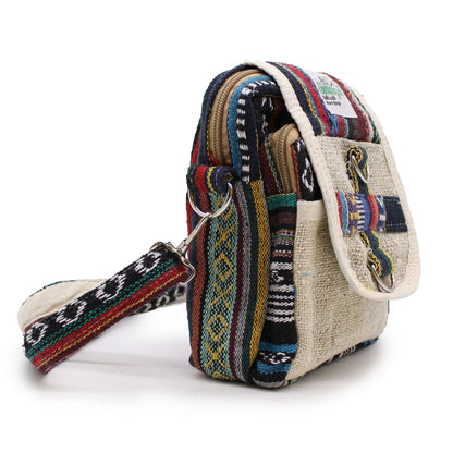 Bolsa Body-Cross de Cânhamo Natural e Jhari
