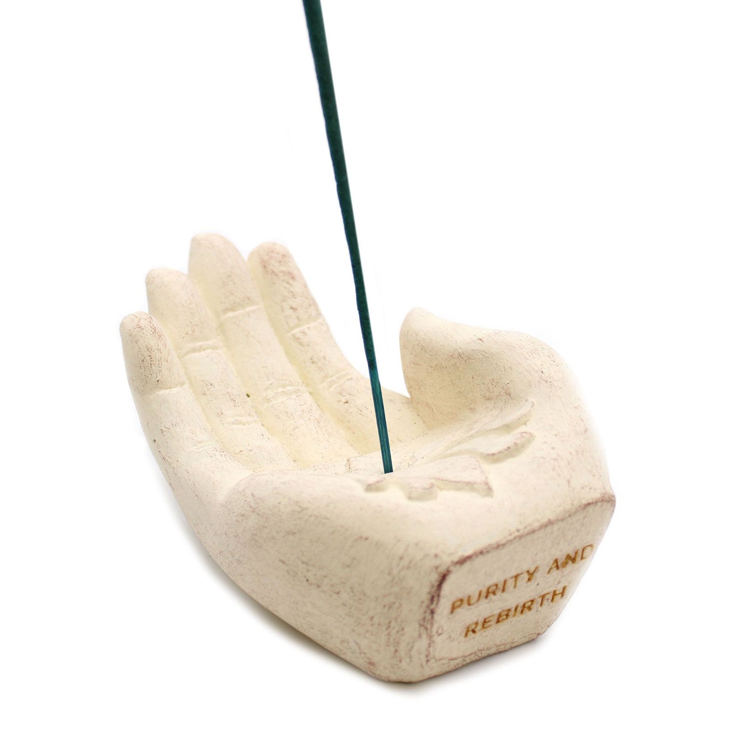 Queimador de Incenso Mão com Flor de Lotus (Branco)