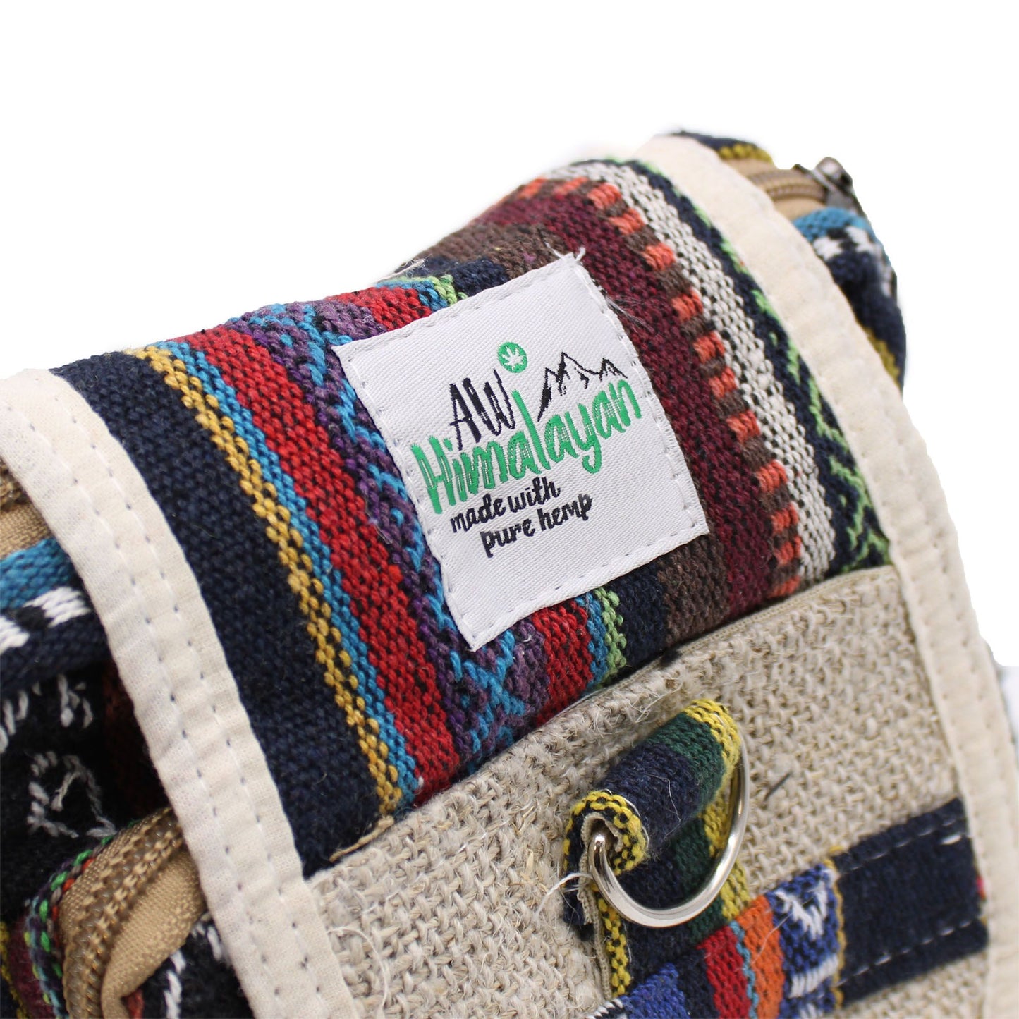 Bolsa Body-Cross de Cânhamo Natural e Jhari