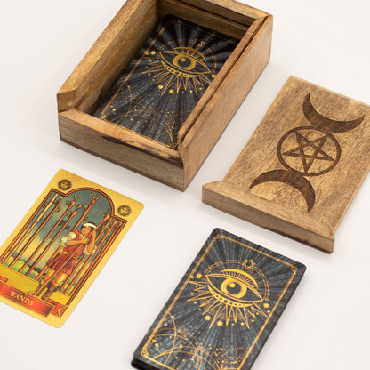 Pequena Caixa de Tarot com Suporte para Cartas