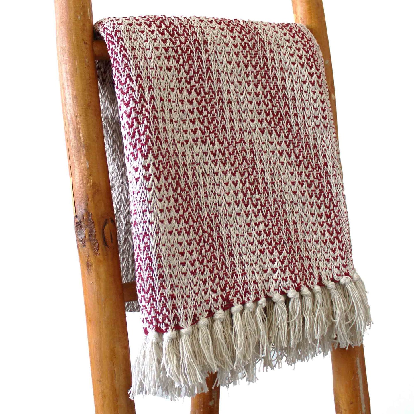 Manta Boho 100% Algodão — Ruby Bicolor