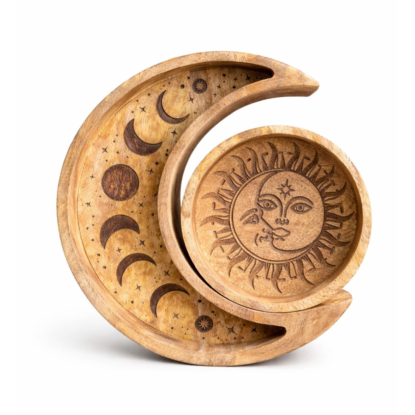 Conjunto de Bandejas Redondas Sol e Lua
