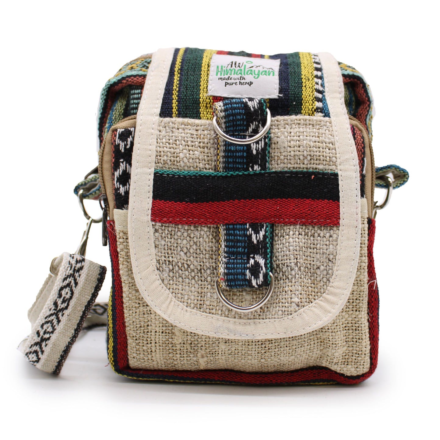Bolsa Body-Cross de Cânhamo Natural e Jhari