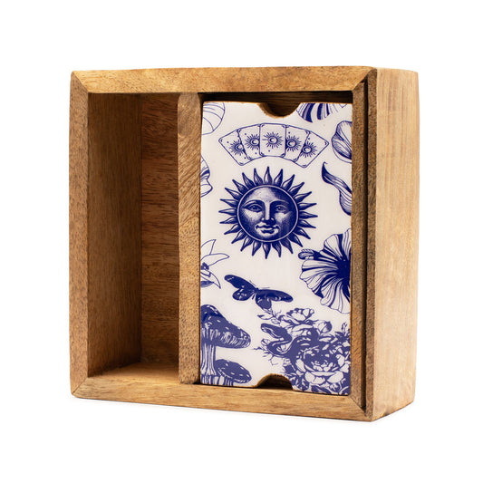 Caixa de Tarot de Duas Secções com Suporte para Cartas