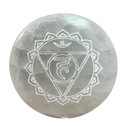 Conjunto de 7 Placas de Carga de Selenite - Chakra