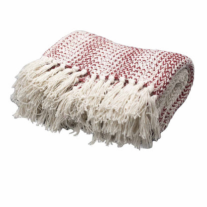 Manta Boho 100% Algodão — Ruby Bicolor