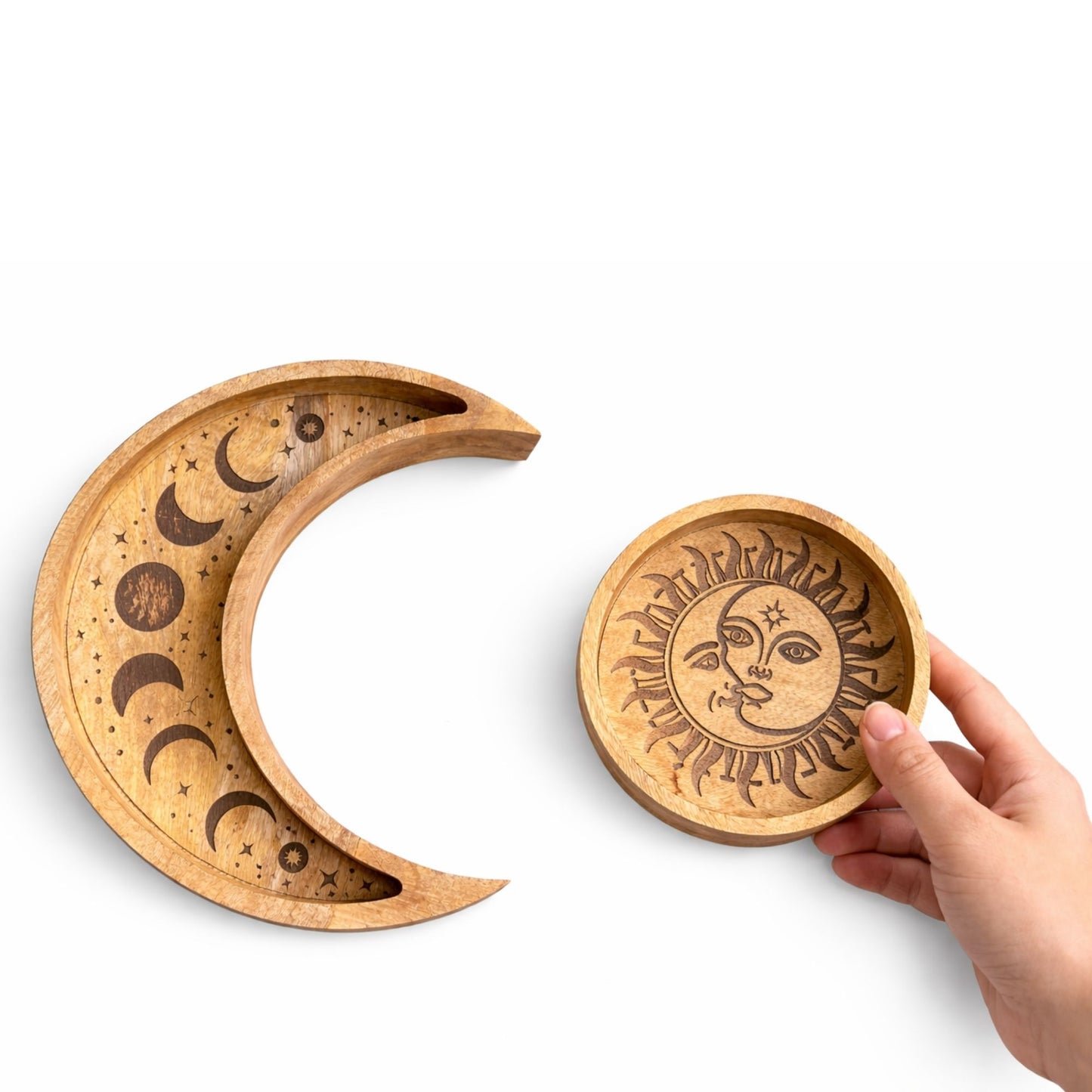 Conjunto de Bandejas Redondas Sol e Lua