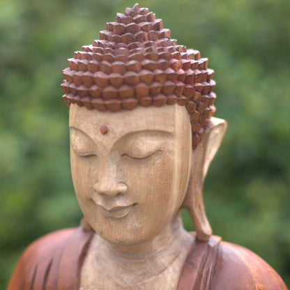 Estátua de Buda Esculpida à Mão - 40cm Boas-vindas