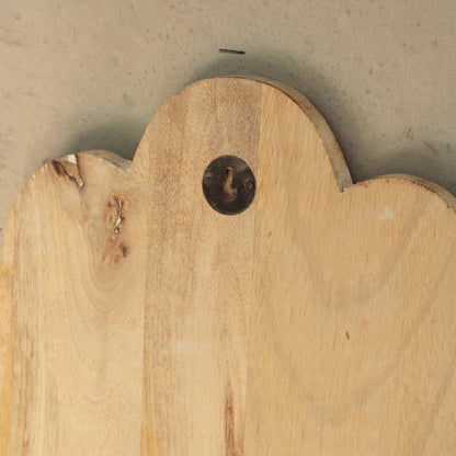 Placa de Parede Mão de Hamsa em Madeira de Mangueira - Branco