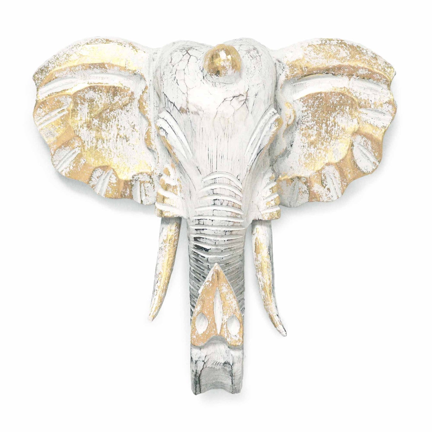 Cabeça Grande de Elefante - Dourado e Branco