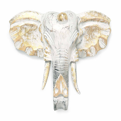Cabeça Grande de Elefante - Dourado e Branco