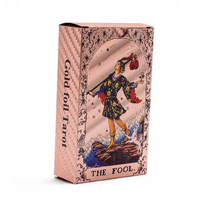 Cartas de Tarot com Foil em Ouro Rosé - Fase Lunar