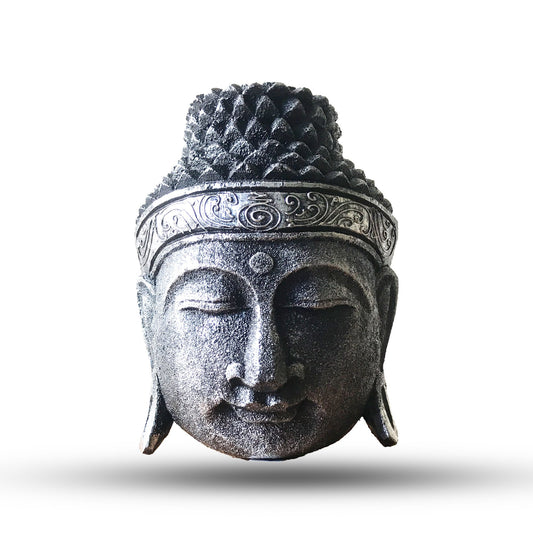 Cabeca de Buda - 25cm - Prateado Brilhante