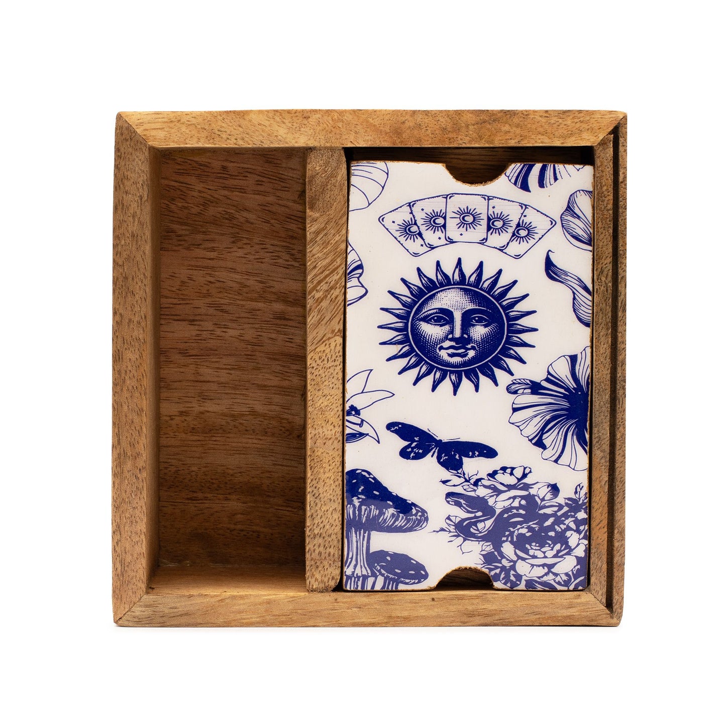 Caixa de Tarot de Duas Secções com Suporte para Cartas
