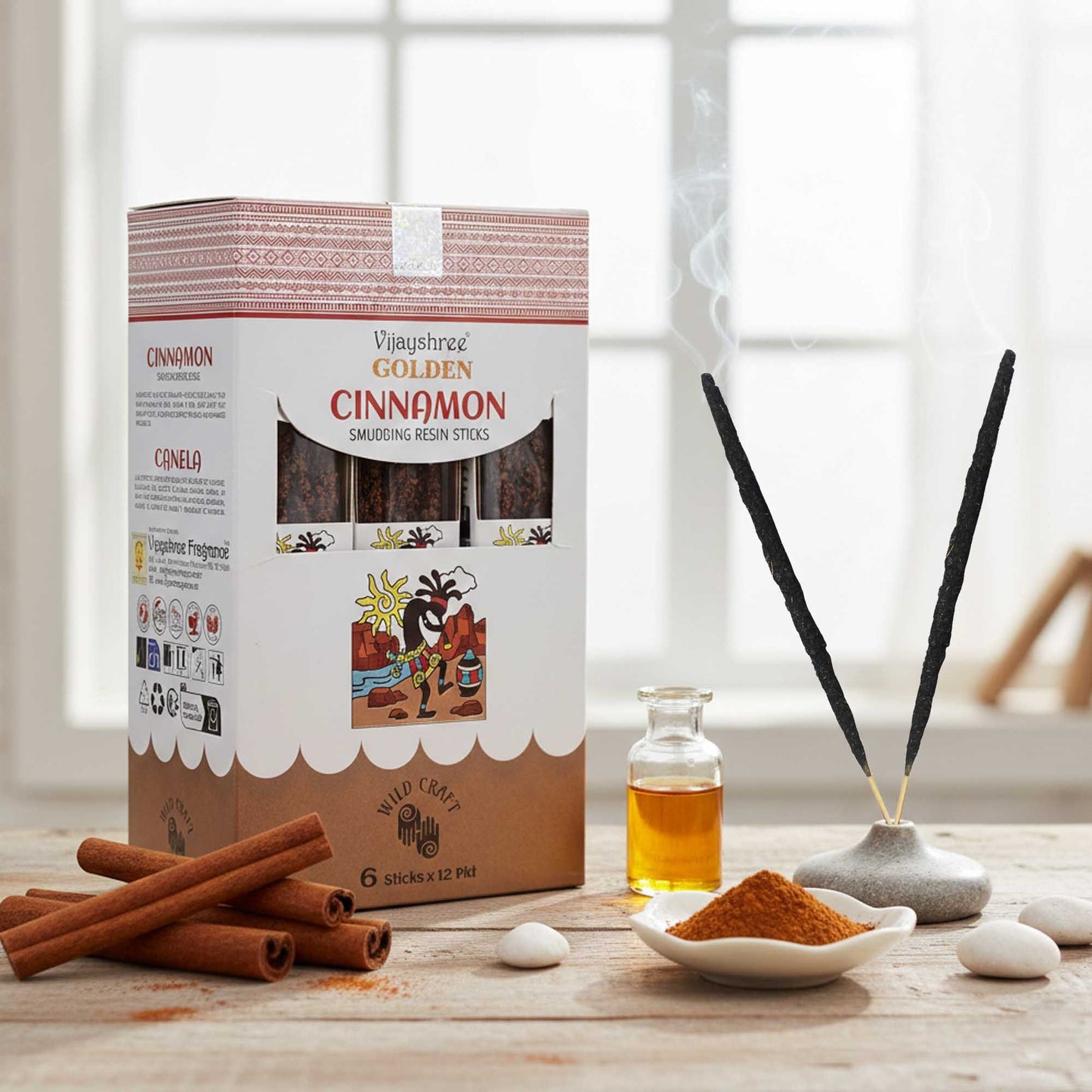 Incenso de Resina Dourado - Canela 30g