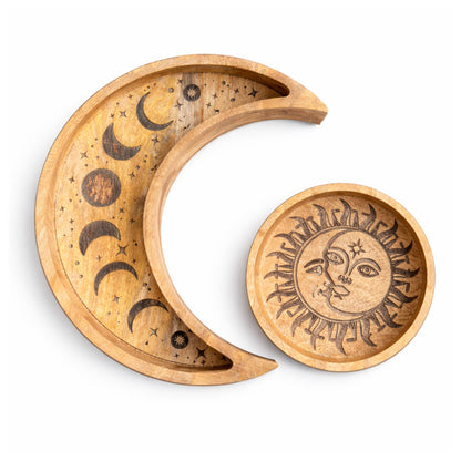 Conjunto de Bandejas Redondas Sol e Lua
