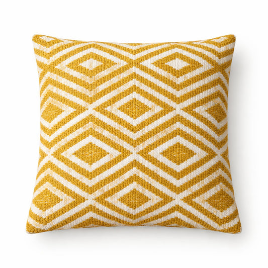 Capa de Almofada Boho 45x45 cm — Diamantes Mostarda
