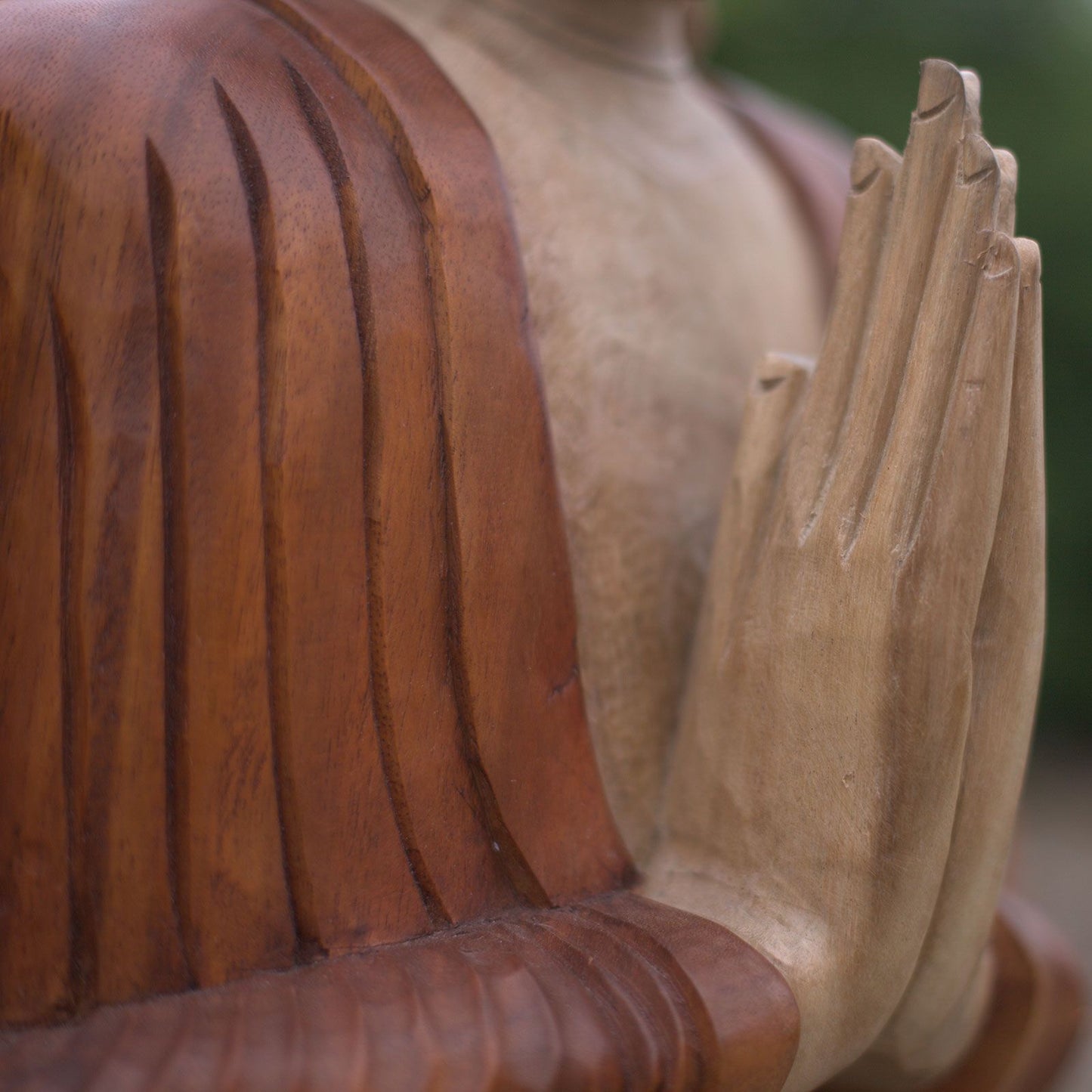 Estátua de Buda Esculpida à Mão - 80cm Boas-vindas