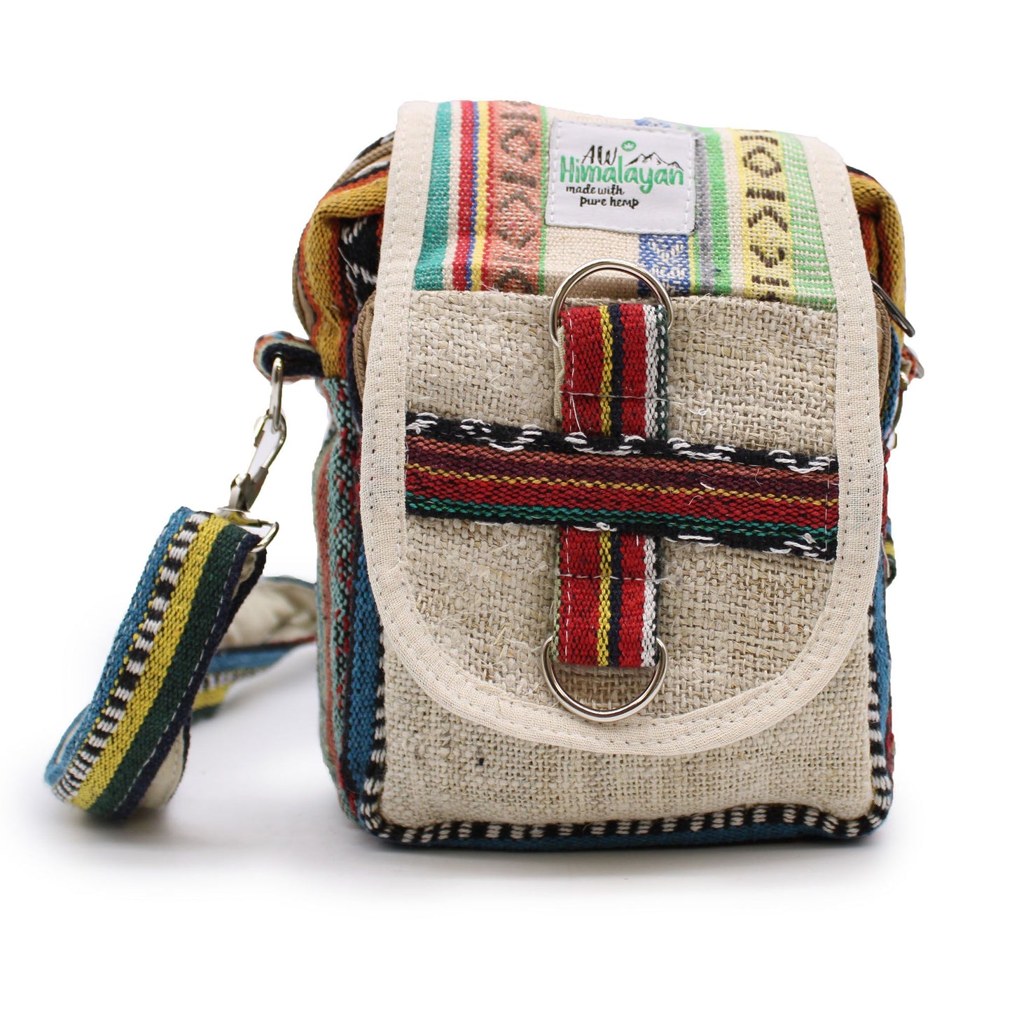 Bolsa Body-Cross de Cânhamo Natural e Jhari