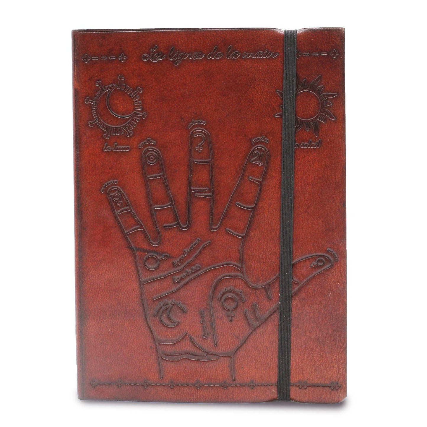 Caderno Pequeno de Couro Vegetal - Quiromancia