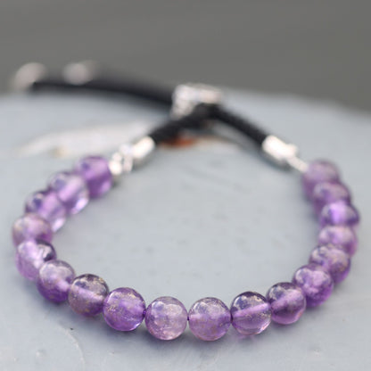 Pulseira de Ametista Ajustável